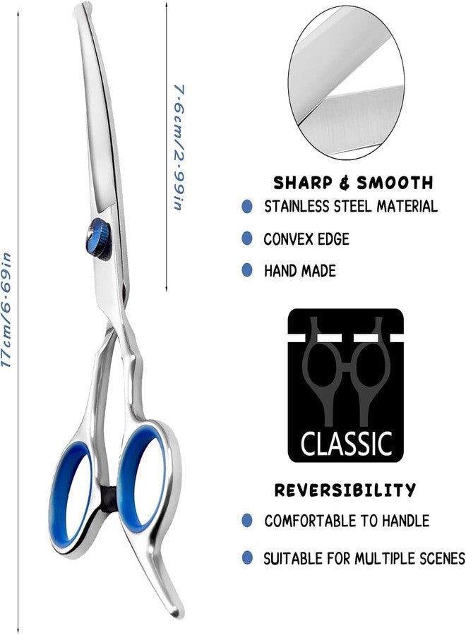 DreamAug “6.5”Curved Dog Grooming Scissors with Safety Round Tips – Professional Pet Hair Cutting Shears for Dogs & Cats, Stainless Steel Pet Grooming Tool for Home & Salon Use - Image 2